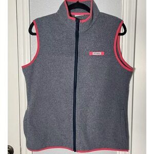 Columbia PFG Fleece Vest Small Womens Gray Pink Performance Fishing Gear Hike